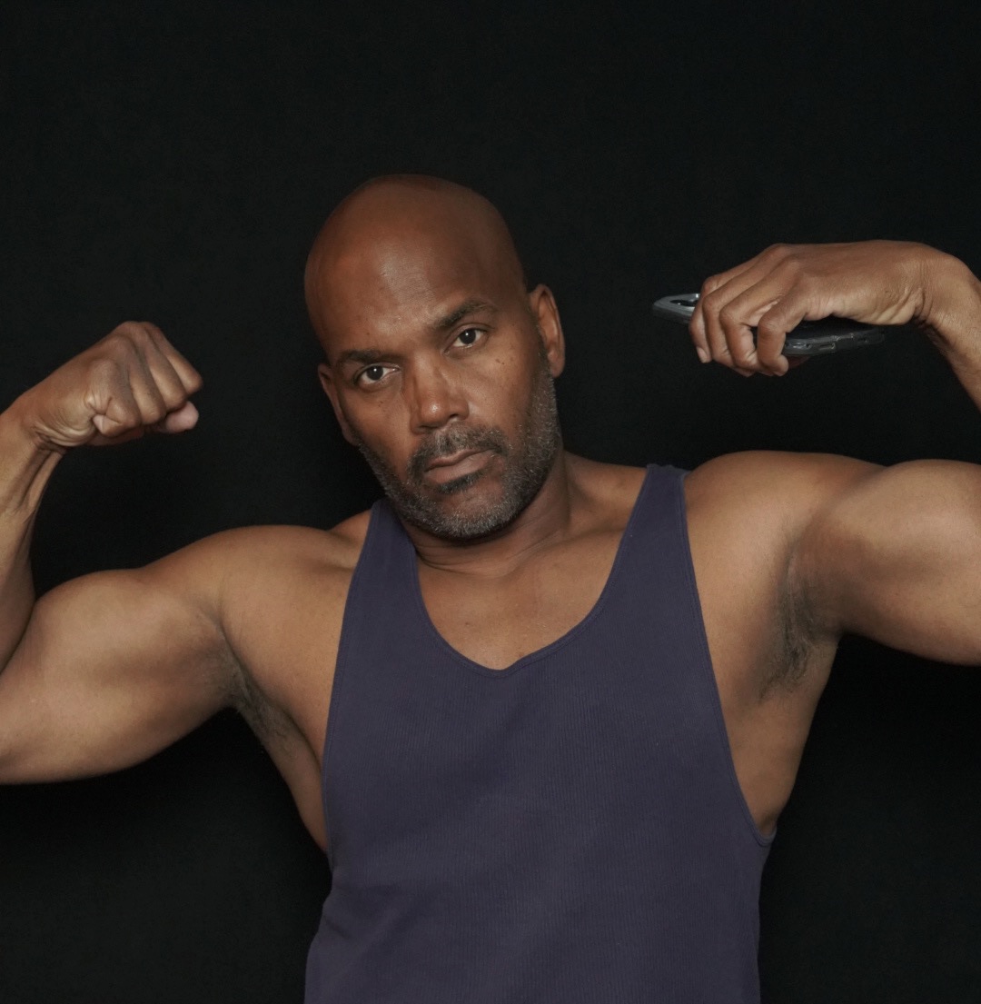 Lucius Alston flexing in a navy training tank